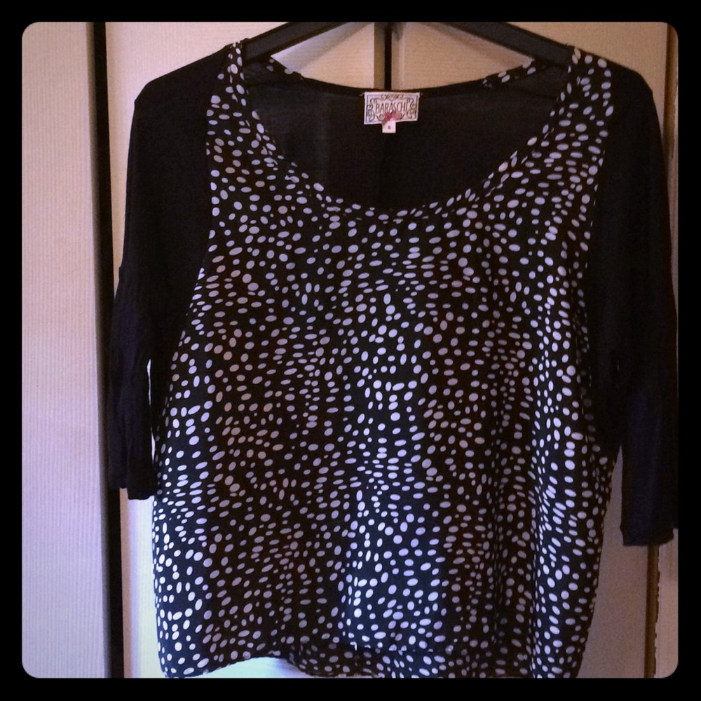 Soft and silky polka dot top!
